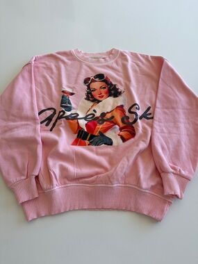 Judith March Pink Après Ski Graphic Sweatshirt